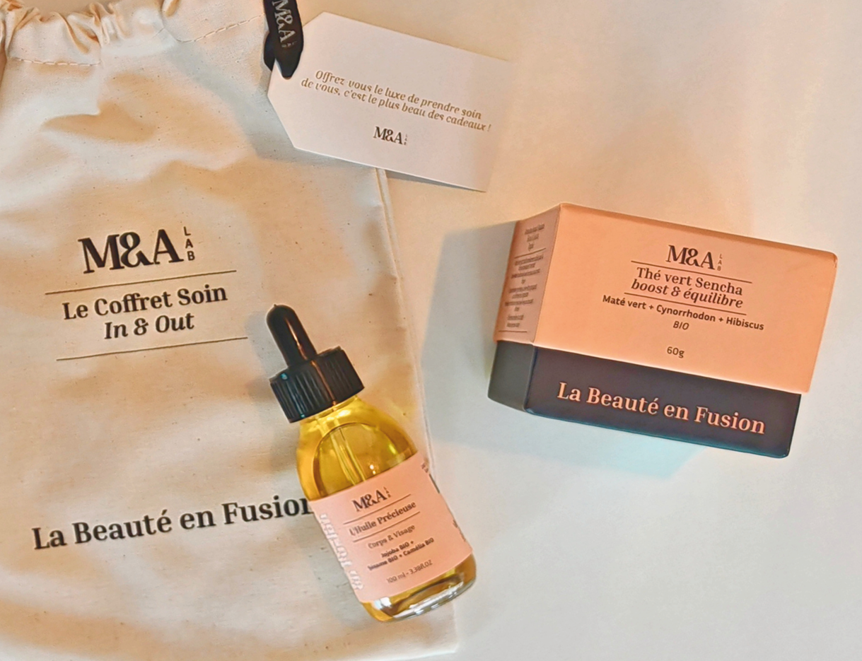 coffret massage In & Out à domicile et le pochon cadeaux