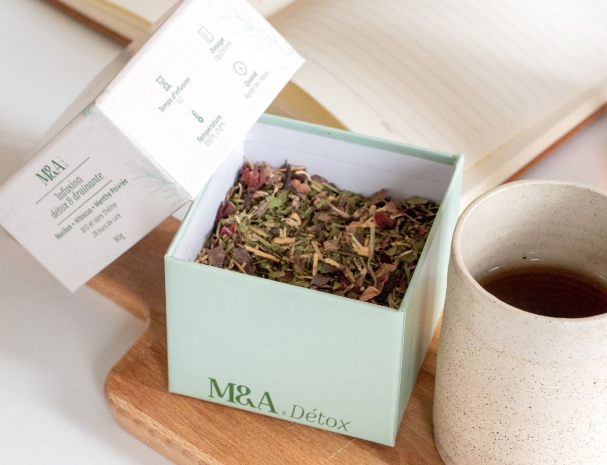 Infusion détox et drainante avec tasse pour coffret noel tea lovers