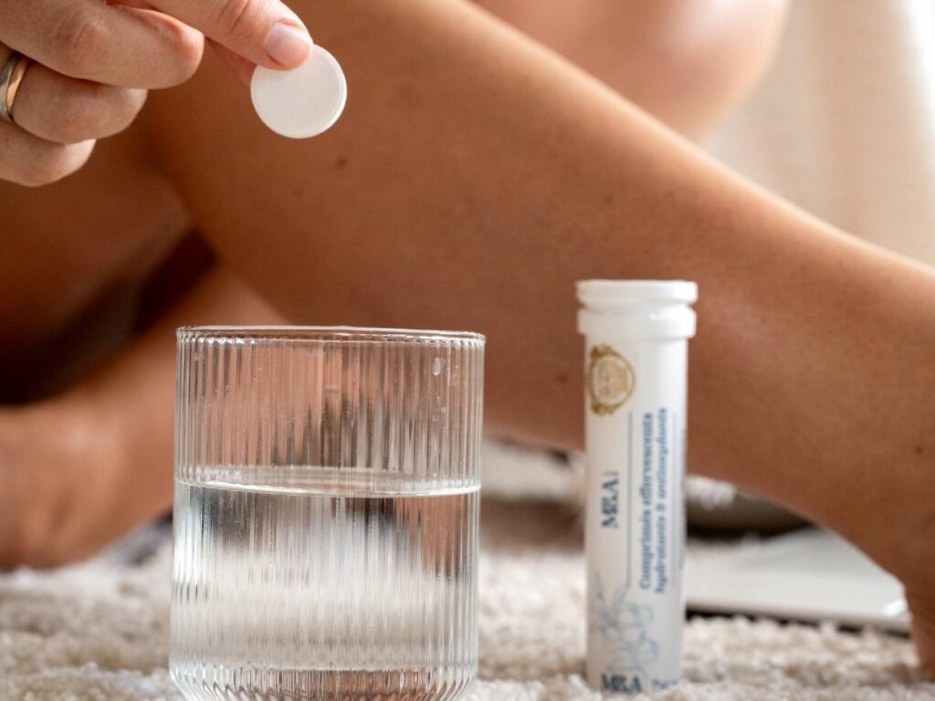 comprimés effervescents hydratants et antioxydants